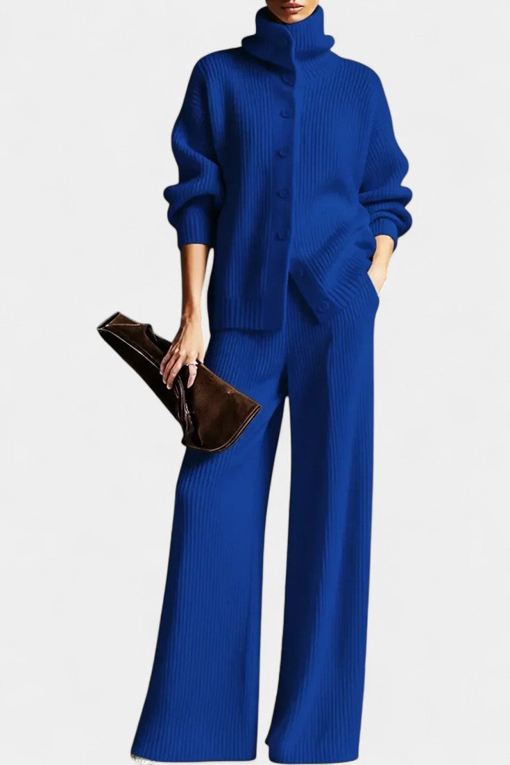 Leonora | Ribbed Wide-Leg Two-Piece Set