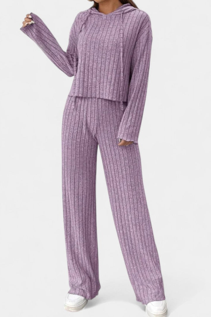 Sabetha | Ribbed Hooded Two-Piece Set