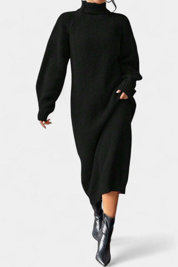 Helene | Cozy Turtleneck Midi Dress