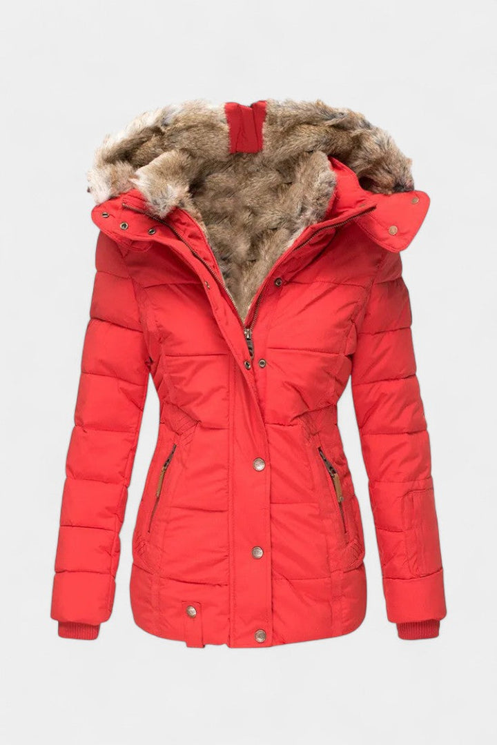 Adelia | Plush-Trimmed Hooded Winter Jacket