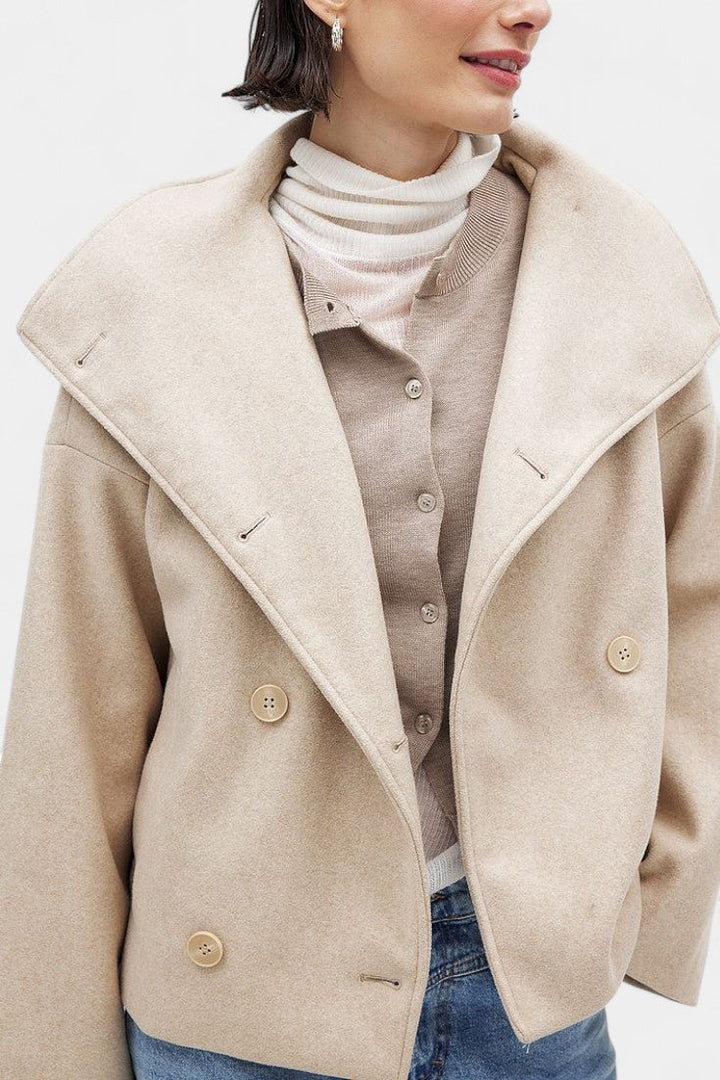 Lillian | Draped Collar Short Coat
