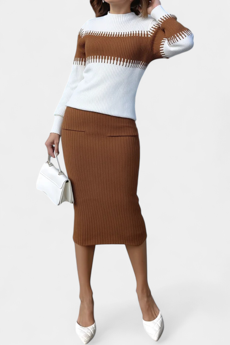 Yolanda | Color-Block Two-Piece Set