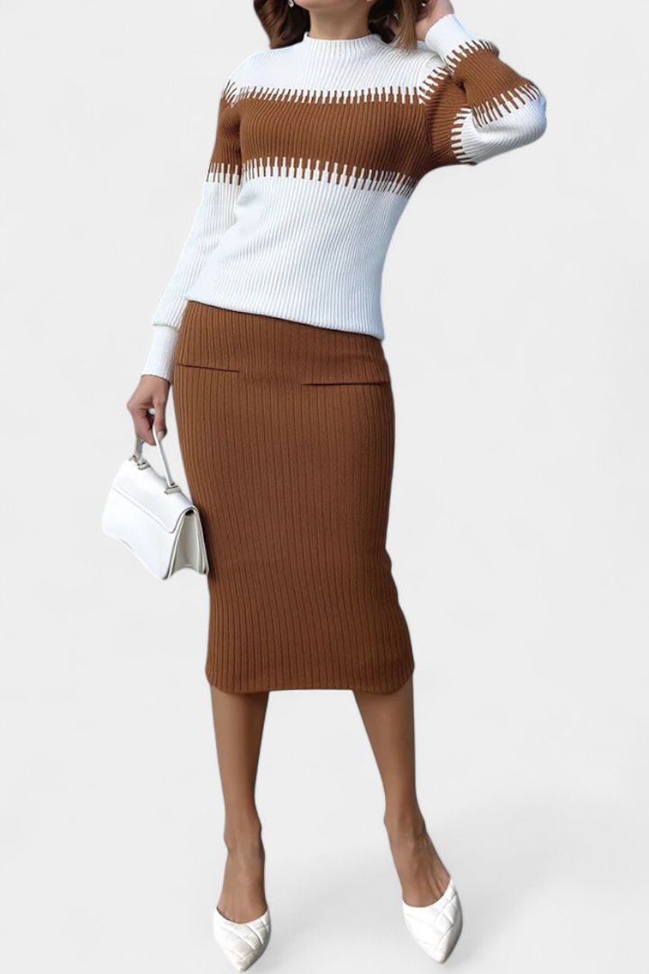 Yolanda | Color-Block Two-Piece Set