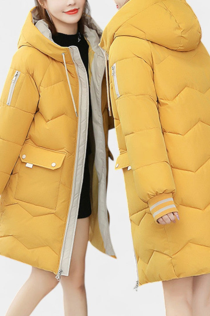 Lucille | Hooded Quilted Longline Coat
