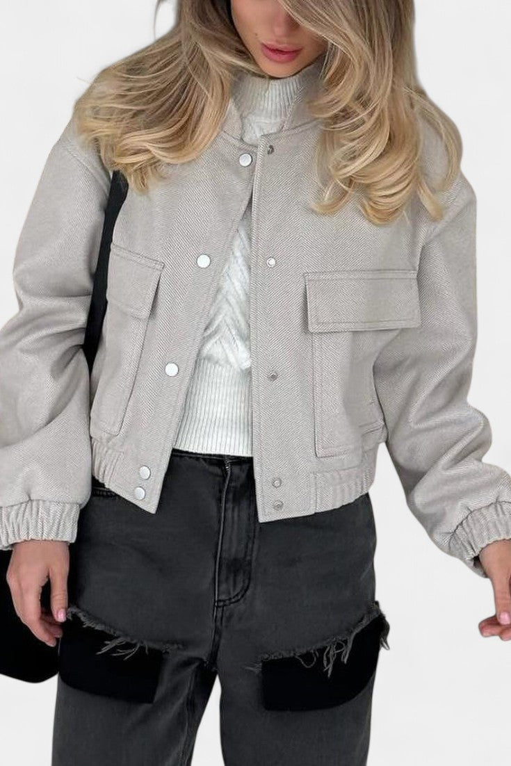 Paige | Cropped Bomber Jacket