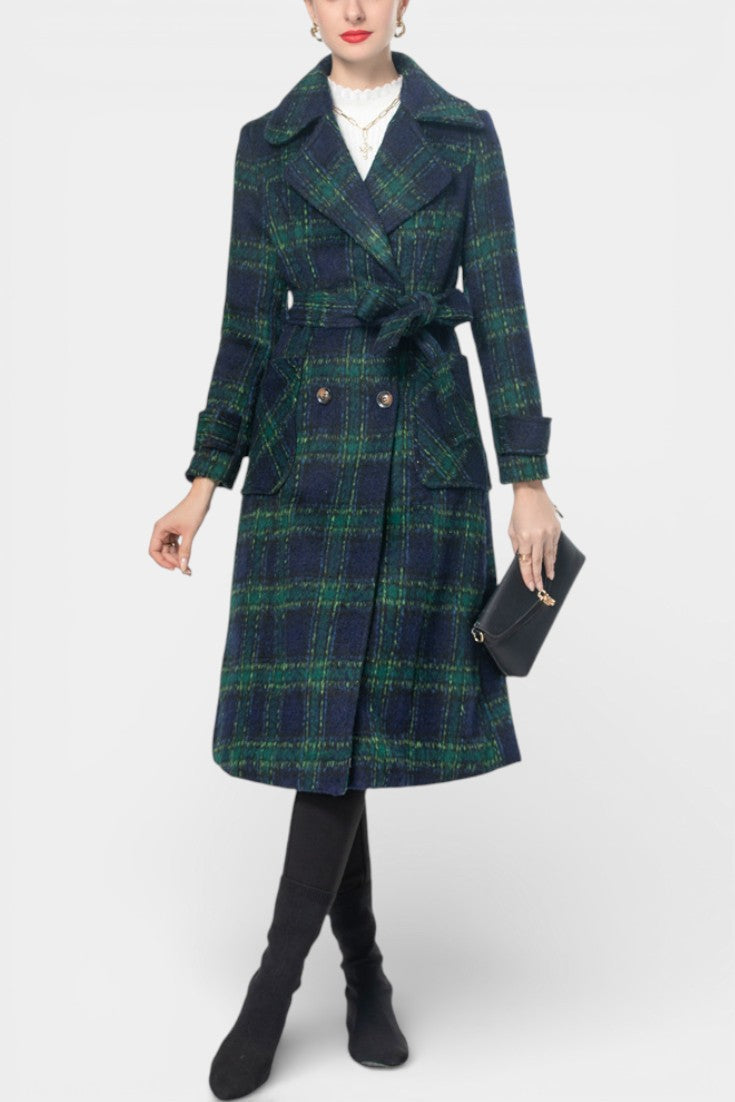 Yvette | Elegant Double-Breasted Long Coat