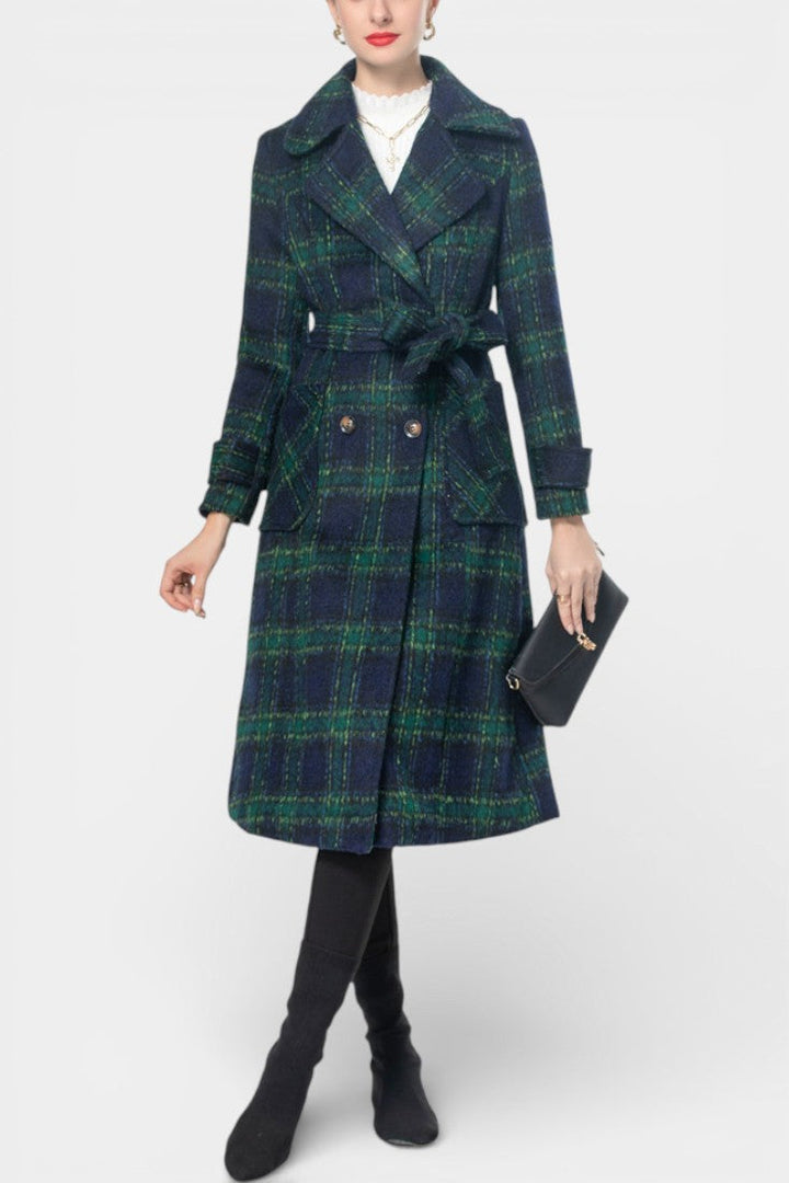 Yvette | Elegant Double-Breasted Long Coat