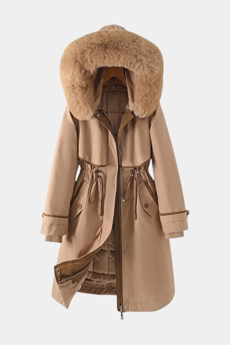 Yolande | Long Belted Hooded Parka