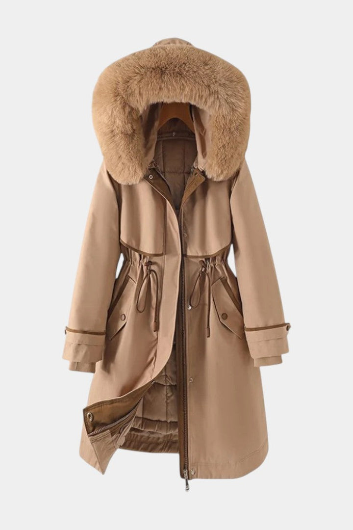 Yolande | Long Belted Hooded Parka
