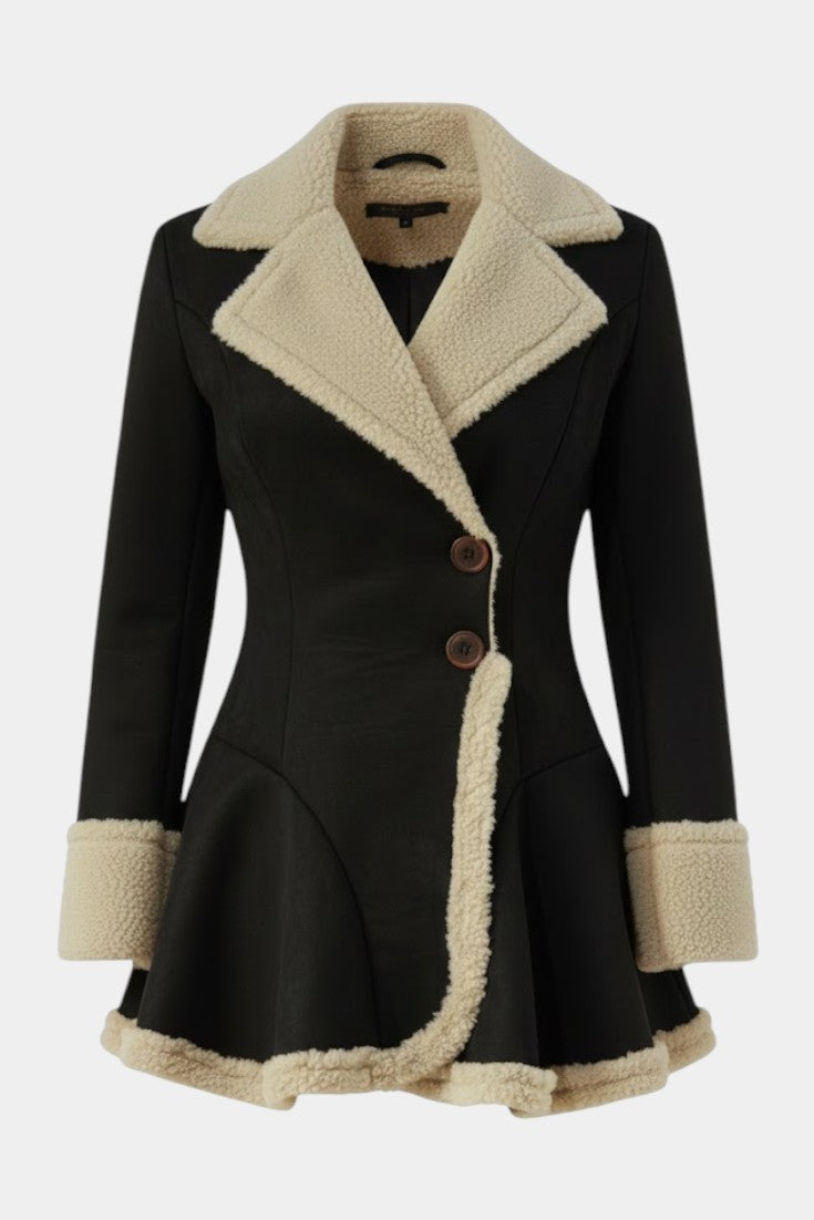 Adeline | Cozy Trim Flared Coat