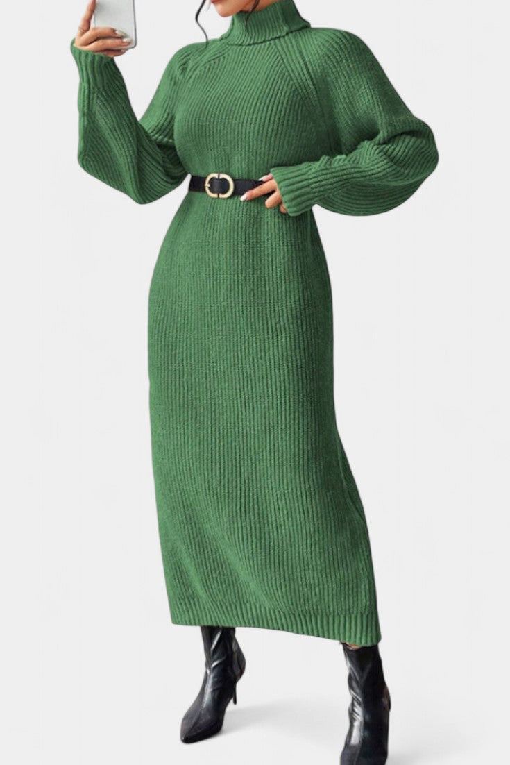 Helene | Cozy Turtleneck Midi Dress