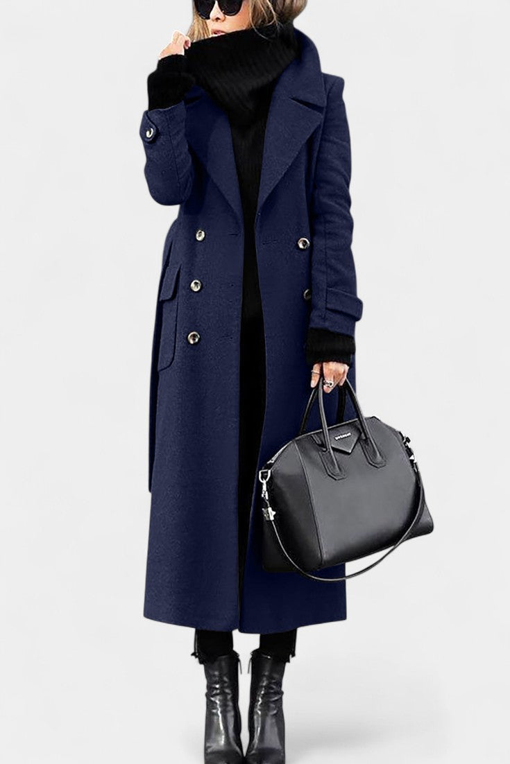 Claudette | Double-Breasted Tailored Long Coat