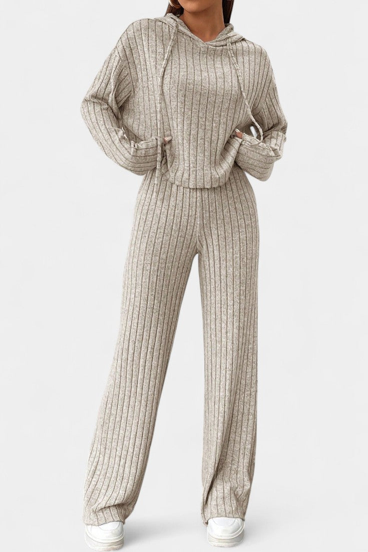 Sabetha | Ribbed Hooded Two-Piece Set