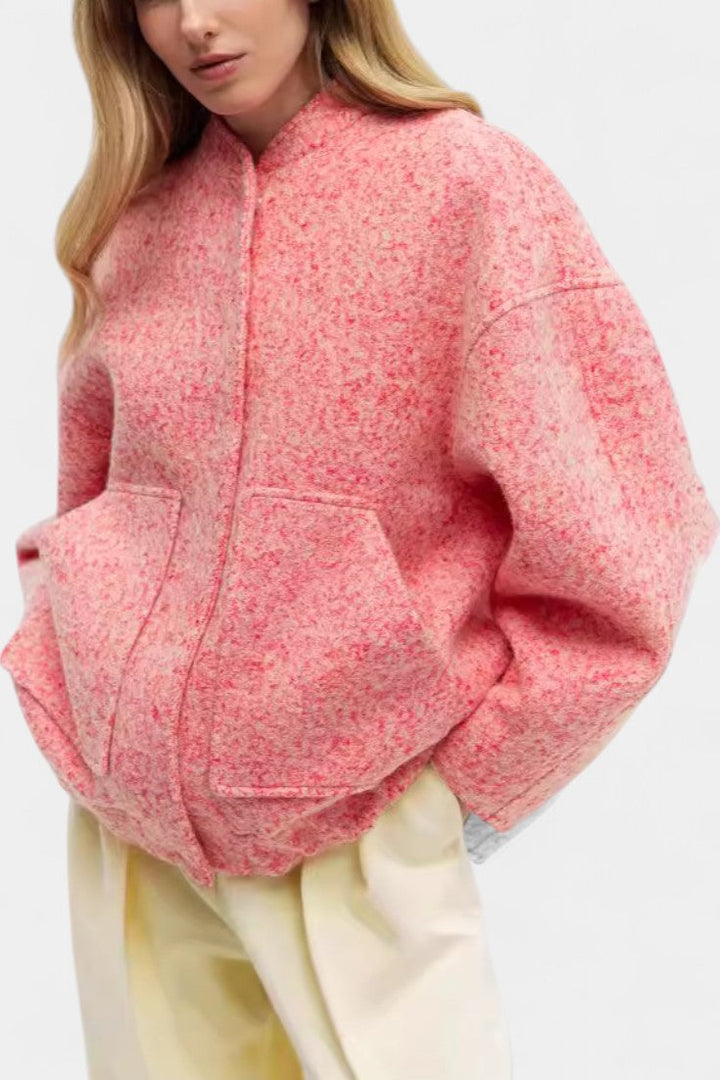 Adele | Soft Textured Bomber Jacket