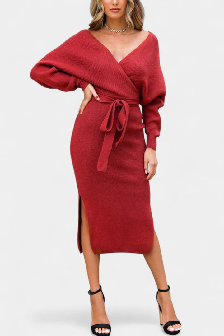 Emmeline | Backless Wrap Midi Dress