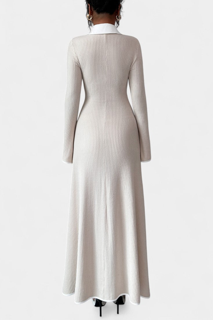 Roselle | Two-Tone Collared Maxi Dress
