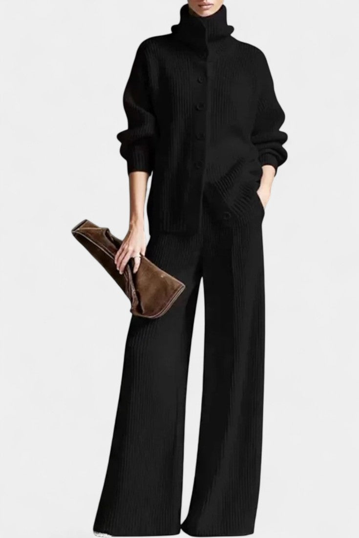 Leonora | Ribbed Wide-Leg Two-Piece Set