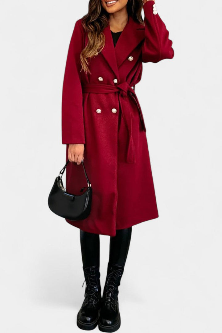 Simone | Double-Breasted Belted Coat