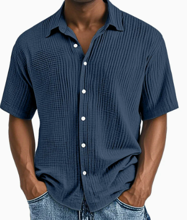 Todd | Men's Textured Waffle Short Sleeve Shirt