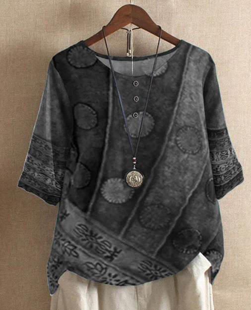 Maren | Artful Round-Neck Top