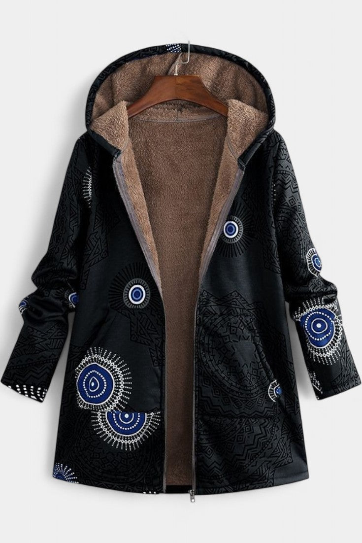 Nancy | Cozy Hooded Patchwork Coat
