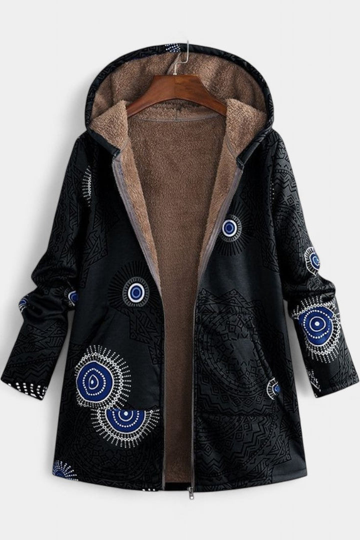 Nancy | Cozy Hooded Patchwork Coat