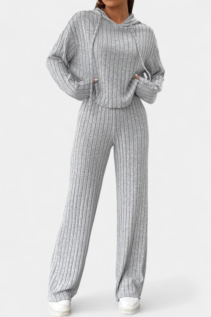 Sabetha | Ribbed Hooded Two-Piece Set