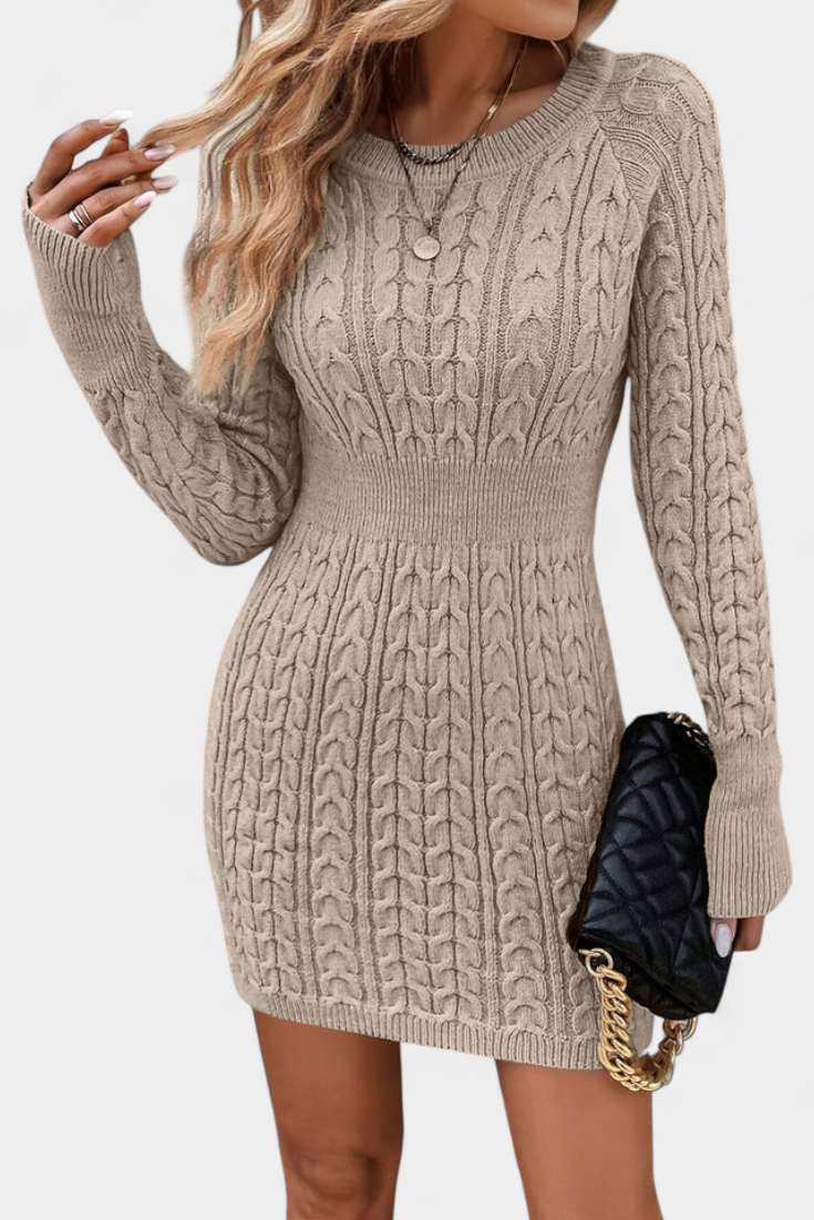 Florence | Twisted Cable-Knit Fitted Dress