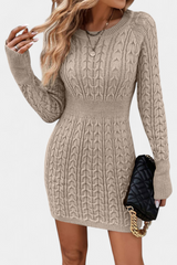 Florence | Twisted Cable-Knit Fitted Dress