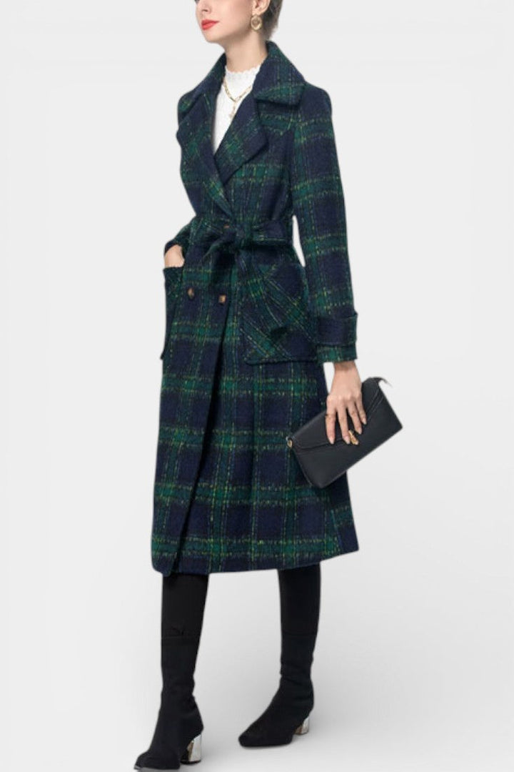 Guinevere | Tailored Long Check Coat