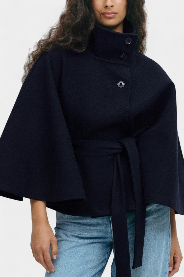 Sigrid | High-Neck Belted Cape