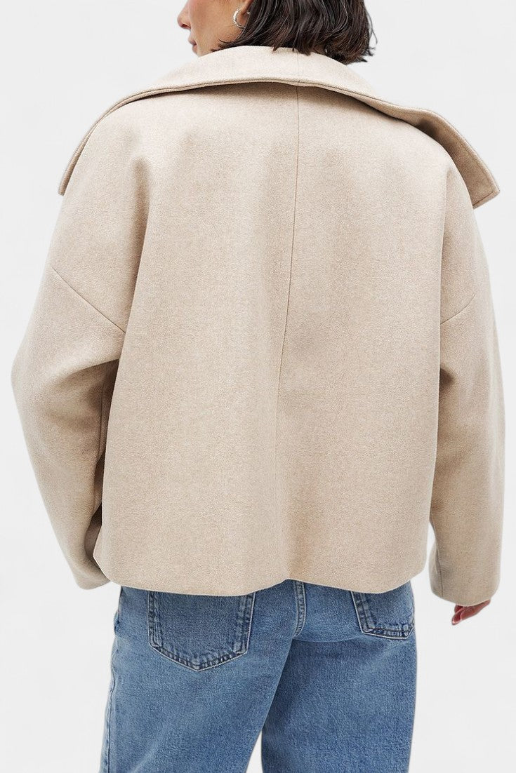 Lillian | Draped Collar Short Coat