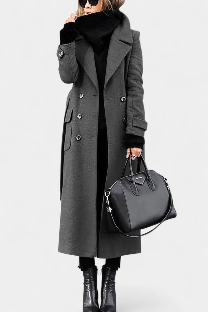 Claudette | Double-Breasted Tailored Long Coat