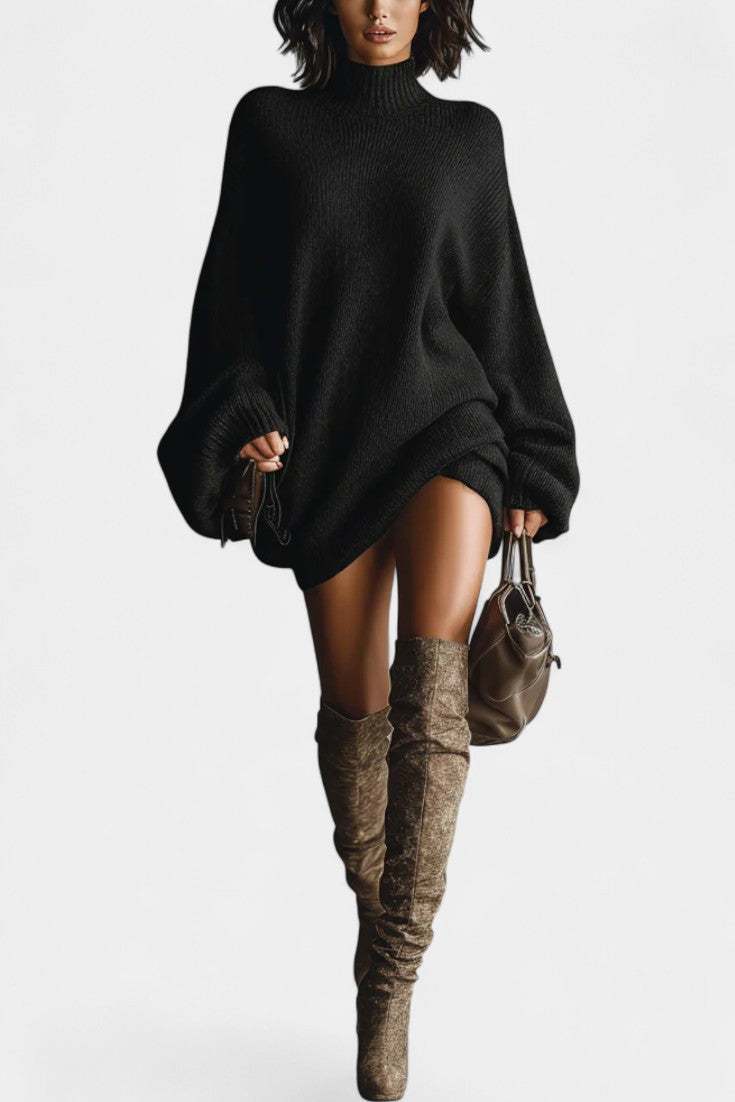 Mabel | Relaxed Turtleneck Knit Dress