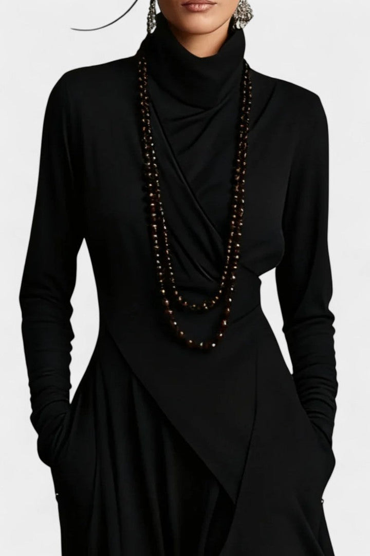Genevieve | Draped Asymmetrical Maxi Dress
