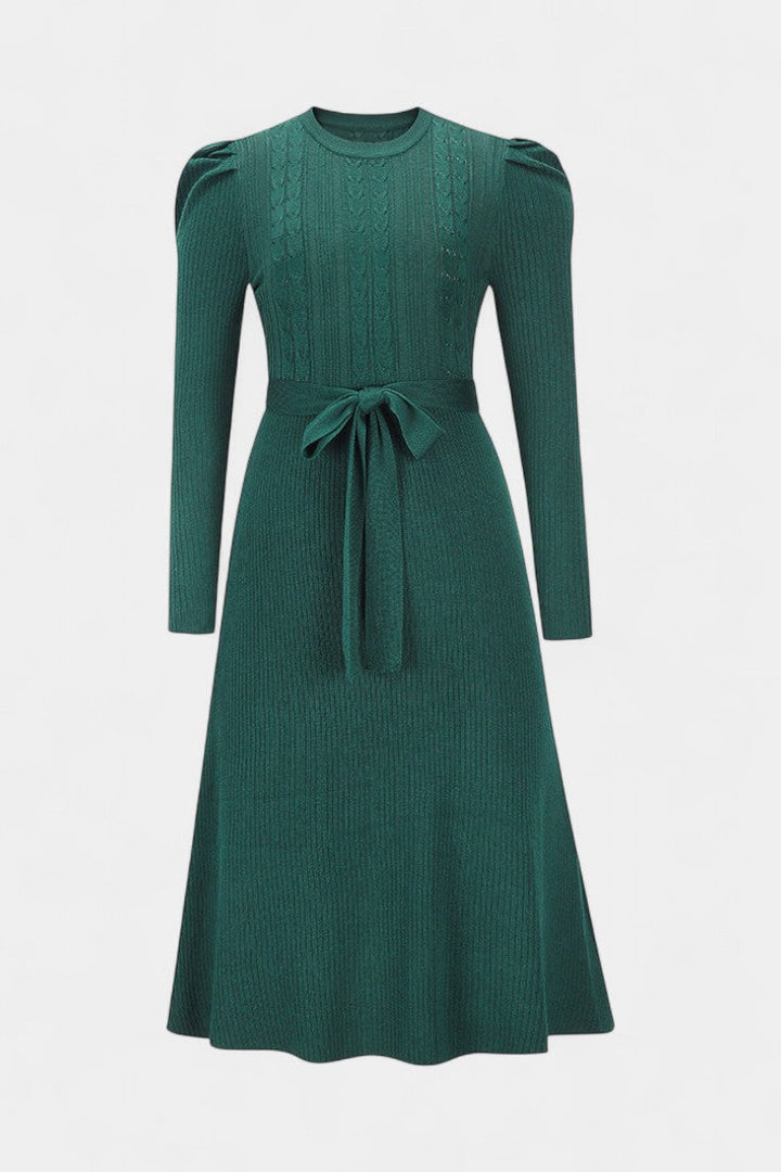 Estelle | Belted A-Line Midi Dress