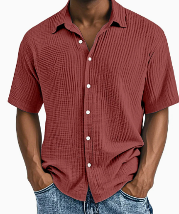 Todd | Men's Textured Waffle Short Sleeve Shirt