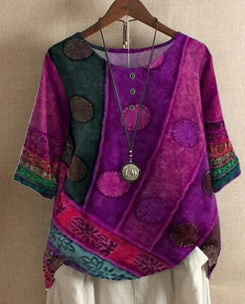 Maren | Artful Round-Neck Top