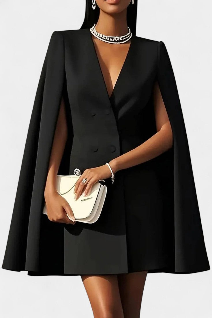 Margot | Elegant Cape-Sleeve Blazer Dress
