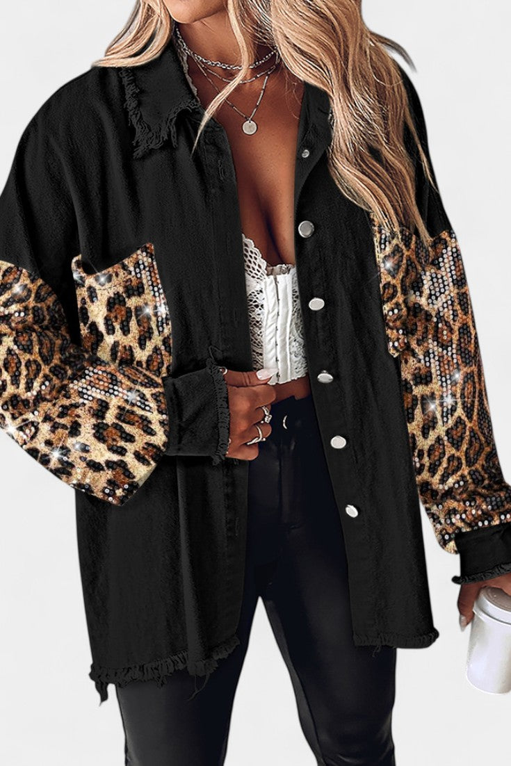 Coralee | Oversized Frayed-Hem Shacket