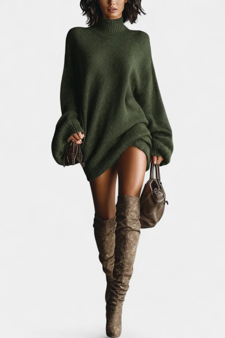 Mabel | Relaxed Turtleneck Knit Dress