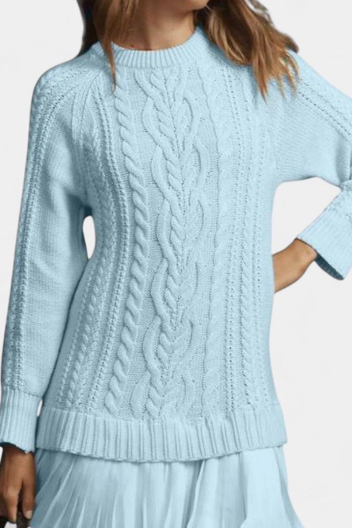 Brielle | Cable-Knit Pleated Sweater Dress