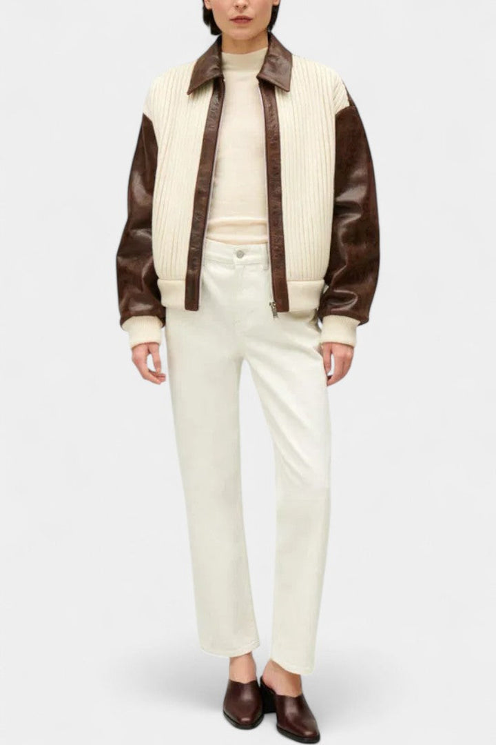 Solene | Color-Blocked Bomber Jacket