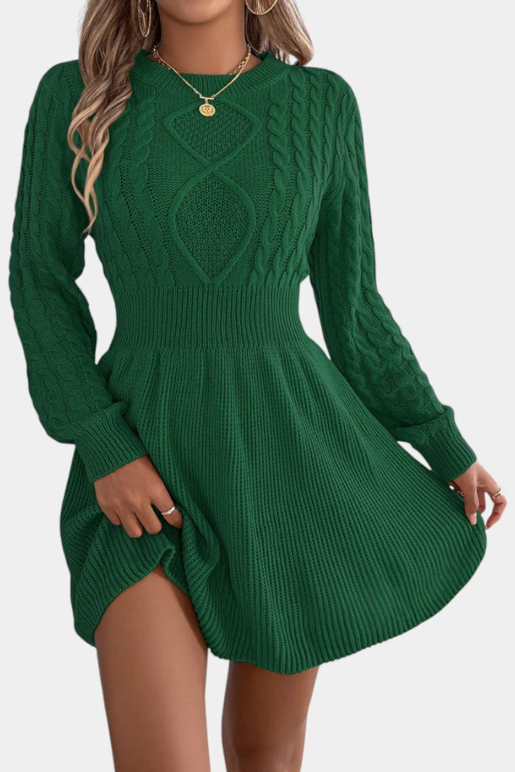Leonora | Cable-Knit Mini Sweater Dress