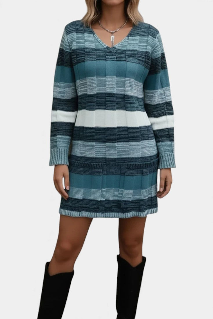 Faye | Striped Knit Sweater Dress
