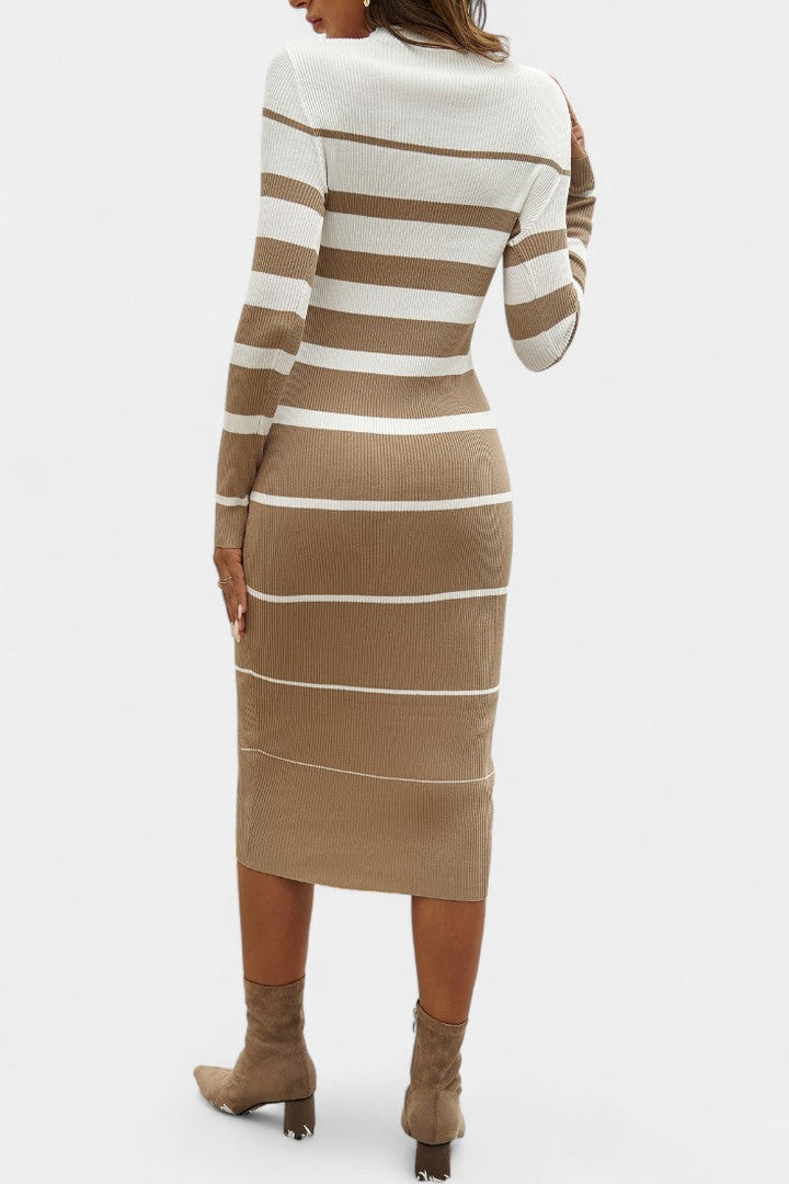 Adalyn | Striped Ribbed Midi Dress