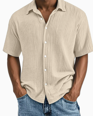 Todd | Men's Textured Waffle Short Sleeve Shirt