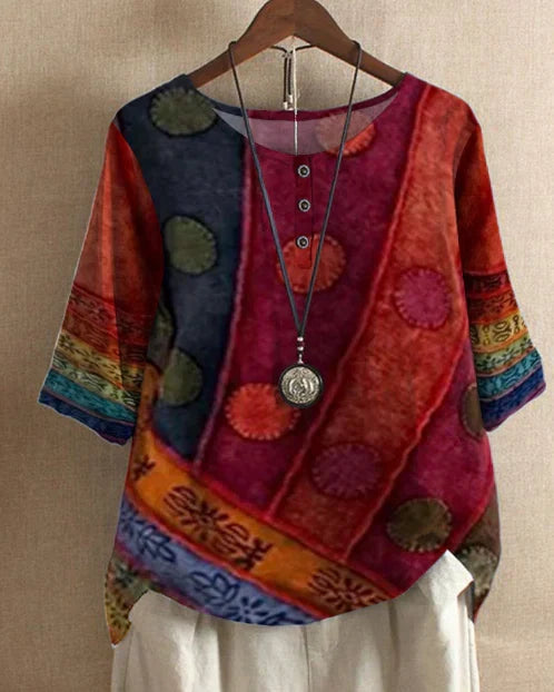 Maren | Artful Round-Neck Top