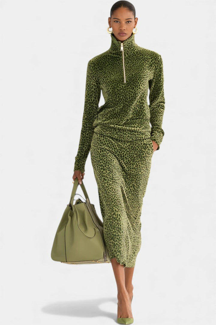 Corabelle | Zip-Neck Two-Piece Set