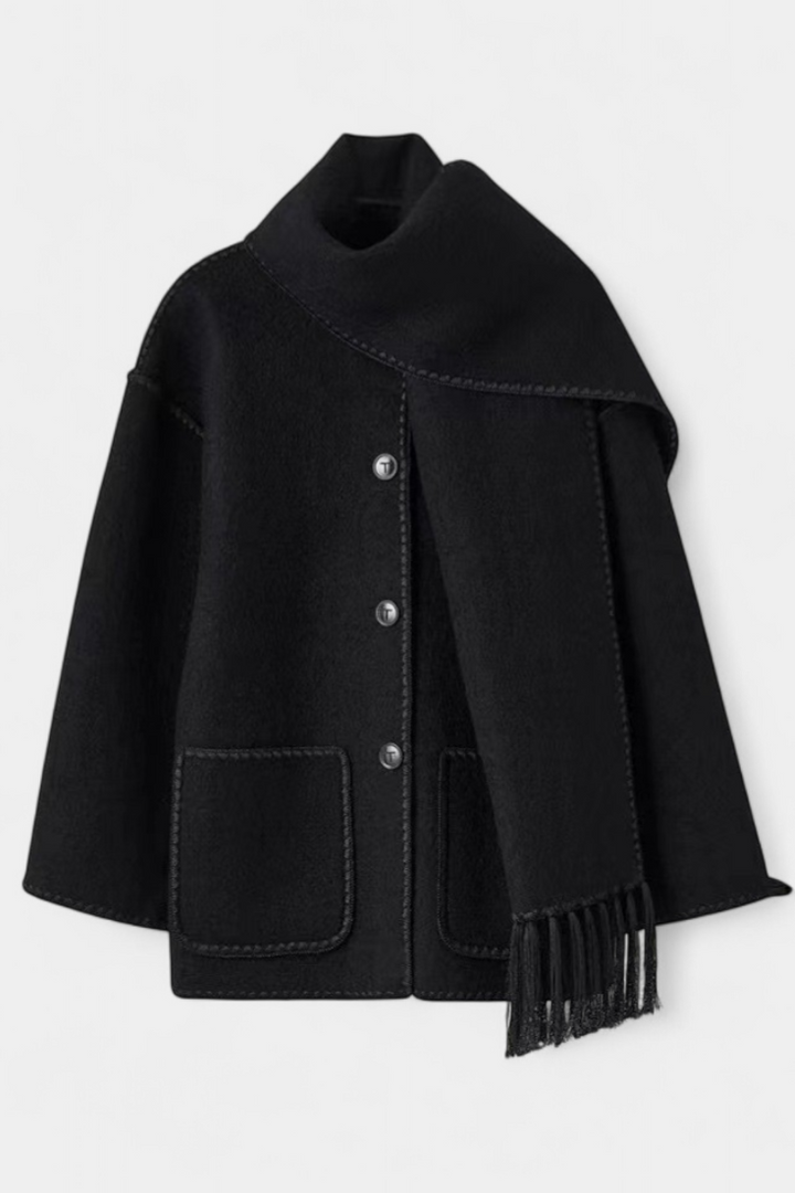 Solene | Scarf-Collar Wrap Coat